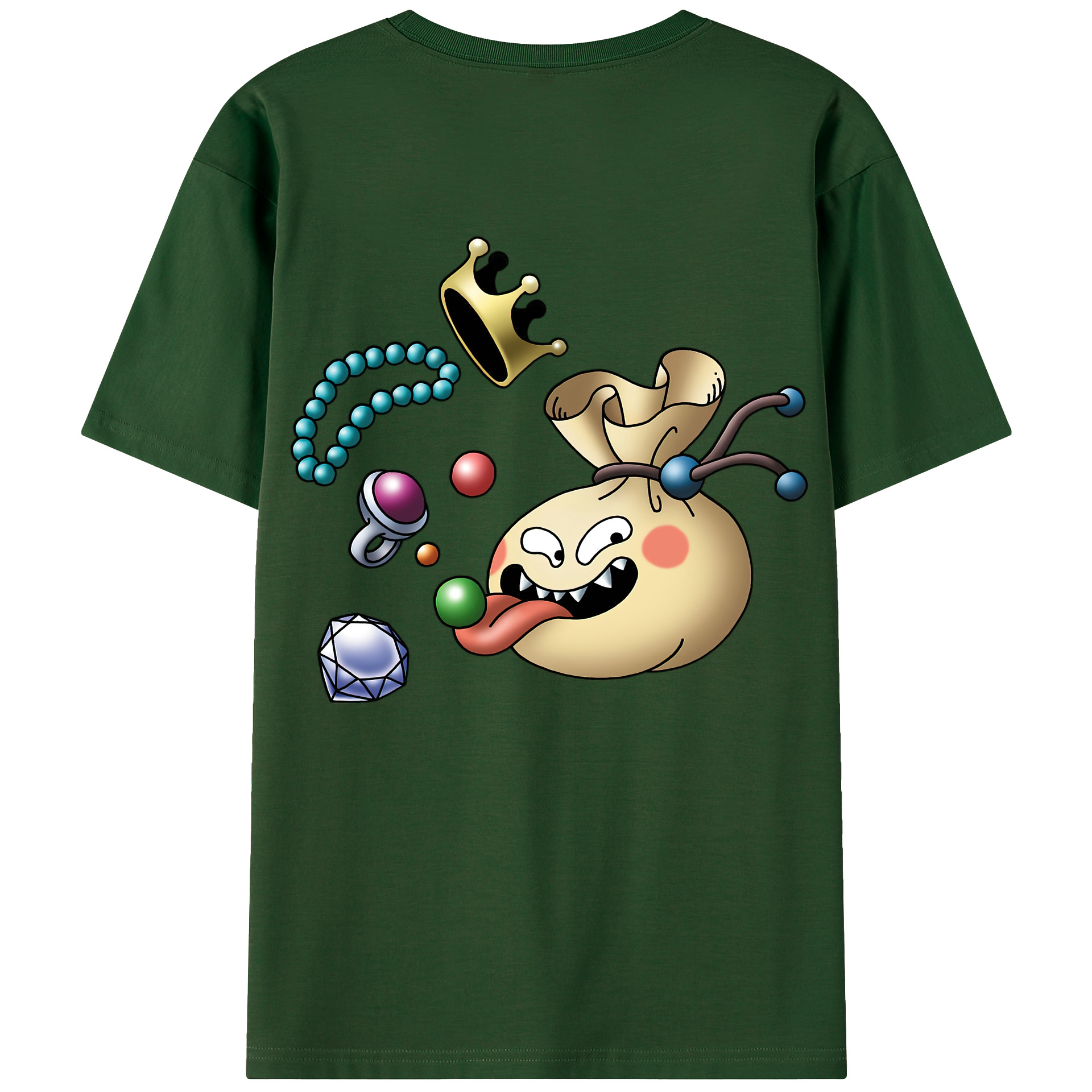 （画像用） ドラゴンクエスト Doragon Kuesuto Dragon Quest 綿100％半袖Tシャツ（背面プリント）